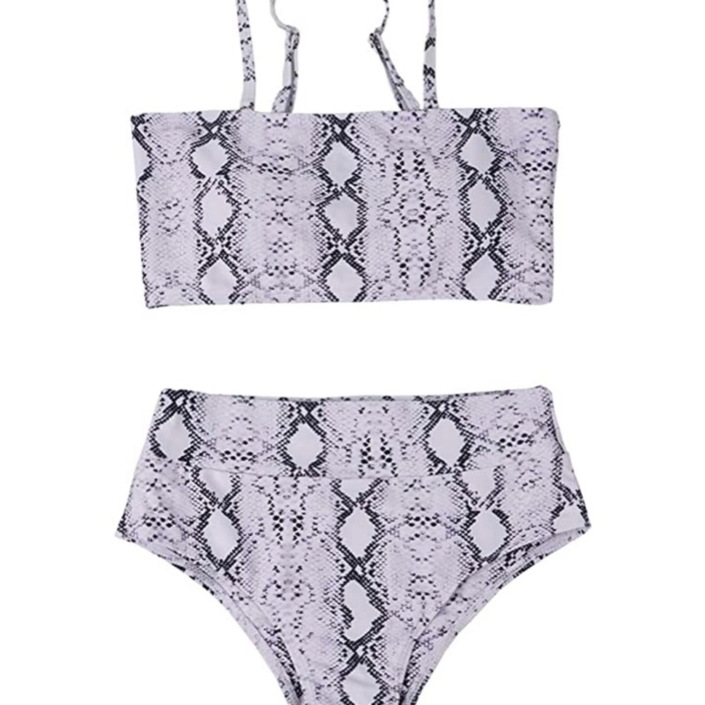 Women’s bandeau swim suit snake print